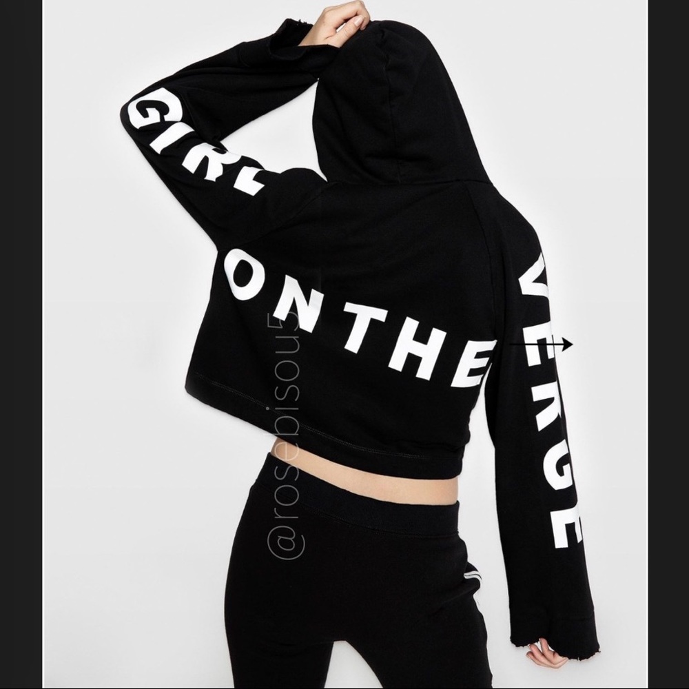 🆕{PAM+GELA} Girl on the Verge Cropped Hoodie - Picture 3 of 5